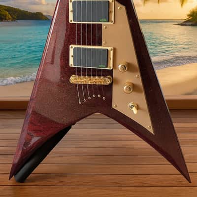 ESP LTD KH-V Red Sparkle – Kirk Hammett Signature | EMG Bone Breakers | ESP Deluxe Case image 1