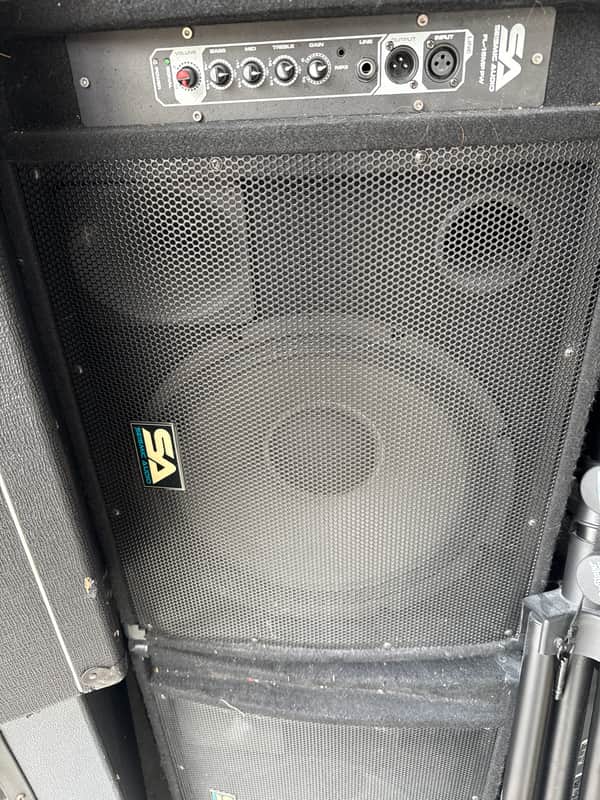 Seismic Audio FL-15MP-PW Powered 1x15" 400w Floor Monitor Wedge Speaker 2010s - Black image 1
