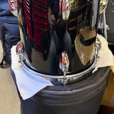 Slingerland Nashville Studio king 90s Gloss black wrap 10x10 tom Nice Cond! image 5