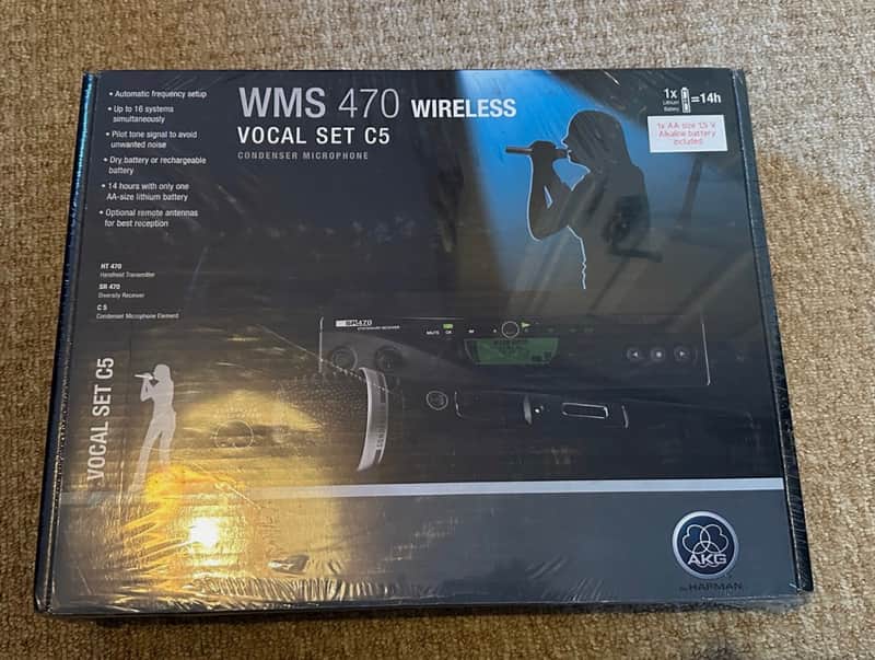 AKG WMS470 C5 Handheld Wireless Microphone System - Band 7 (500.1-530.5MHz) 2010s - Black image 1