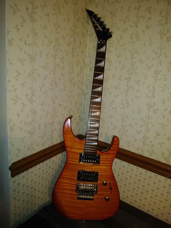 Jackson Dinkyish ? trans orange over flamed maple image 1