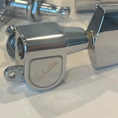 Schaller M6 3x3 tuners 1980s - chrome script logo image 1