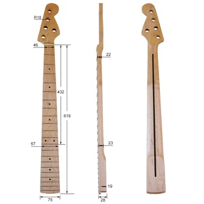 5 String Canada maple Electic Bass Guitar Neck,21-Fret image 6
