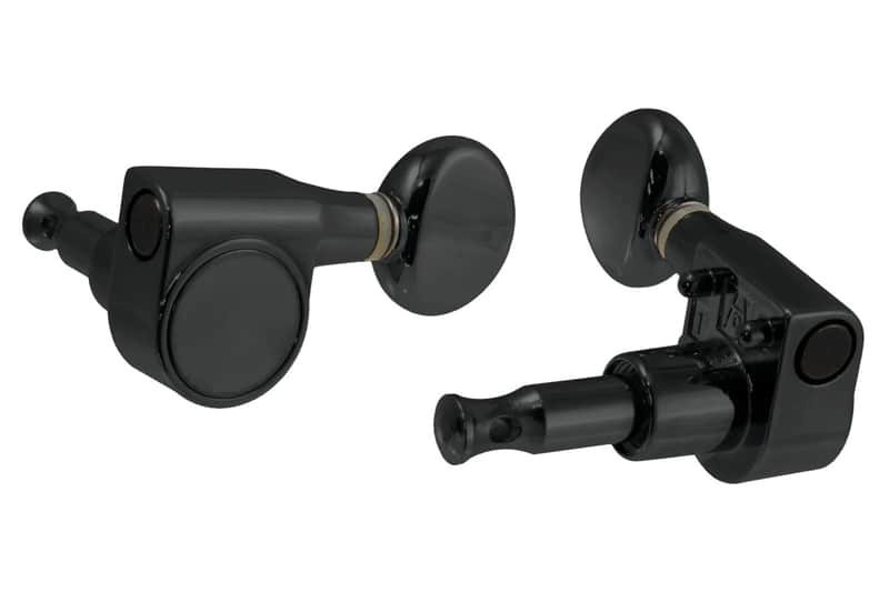 6-In-Line Tuning Keys For Fender, 2 Mounting Pins, 15:1 Gear Ratio - BLACK image 1