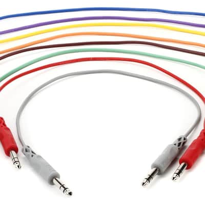Hosa CSS-845 1/4-inch TRS Male to 1/4-inch TRS Male Patch Cable 8-pack - 1.5 foot (Various Colors) image 1