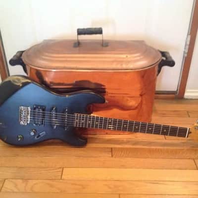 USA Made Relic Style Squier by Fender Bullet 1 1980's E Serial Numbered in Flat Black Worn w/ Clay Dots and Checking image 1
