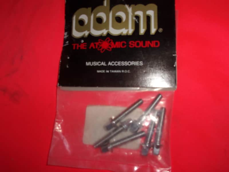 ADAM Lot of 6 Tom / Snare Drum 1 1/2" Chrome Tension Rods #TSG for your drum set NOS image 1