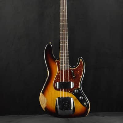 Mint Fender 1961 Jazz Bass Heavy Relic 3-Color Sunburst 3A Rosewood Fingerboard image 2