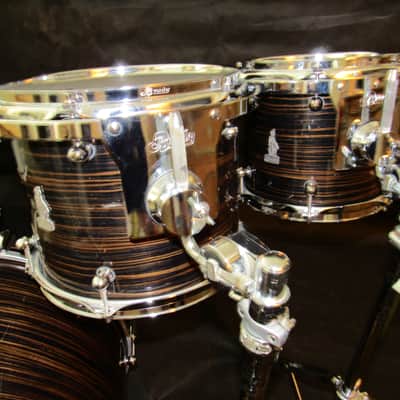Brady Drums  Brady Maccasar Jarrah Ply 5-Piece Drum Kit Maccasar Ebony Gloss Maccasar Ebony Gloss image 7