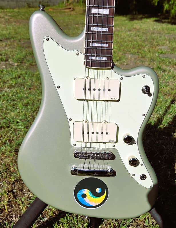(EMG Upgraded) Harley Benton JA-60 CC-Inca Silver Jazzmaster Guitar StopTail image 1