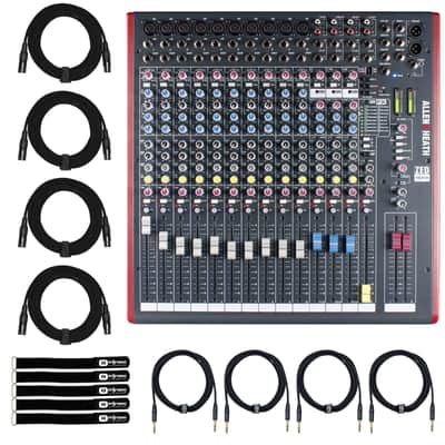 Allen & Heath ZED-16FX Multipurpose USB FX PA Live Mixer w Built In Effects, Cables image 1