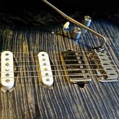 Suhr Classic Custom Trans Blue Denim Slate Burst, Roasted Neck image 11