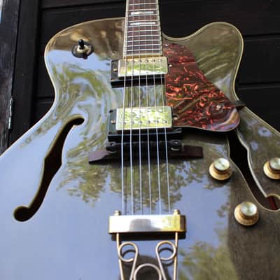 Condor hollowbody guitar made in japan 70's /80's Moss Green with Gold Hardware image 2
