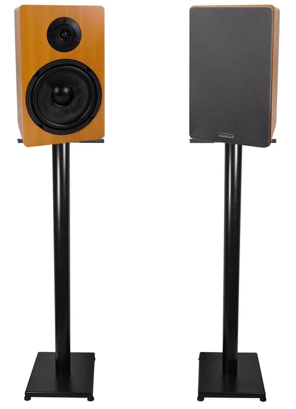 Pair Rockville RockShelf 64C Classic 6.5" Home Bookshelf Speakers w/37" Stands image 1