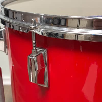 Pearl Export EX 16"x16" Floor Tom Drum with Legs - Late 1980's - Coral Red image 7