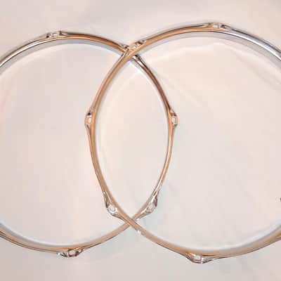 UNMARKED SNARE DRUM HOOP SET (PAIR WITH TOP/BOTTOM)-CHROME-FREE SHIP TO CUSA! image 5