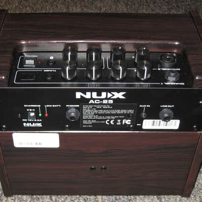 NuX Stageman AC-25 25-Watt 1x6.5" Acoustic Guitar Combo Amp Rechargeable - Brown image 3