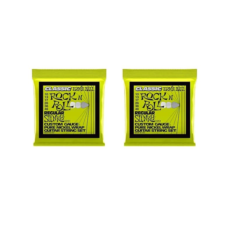 Ernie Ball Guitar Strings 2-Pack Classic Nickel Wrap Regular Slinky Electric 2251 10-46 image 1