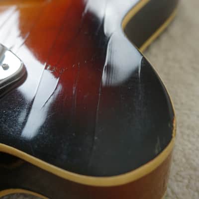 Vintage 1960s Kawai Thinline Hollowbody Sunburst MIJ Teisco Era Player image 13