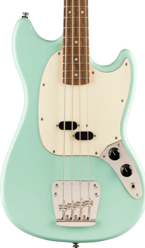 Squier Classic Vibe '60s Mustang Bass Short-Scale 4-String Bass Guitar, Laurel Fingerboard, Surf Green image 1