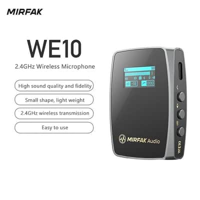 MIRFAK WE10 Wireless Microphone Clip-on Lavalier Microphone 2.4GHz Vlog Interview Recording SLR Radio image 4