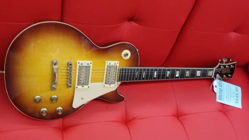 Univox Gimme electric guitar 1970's Sunburst Flame Top image 1