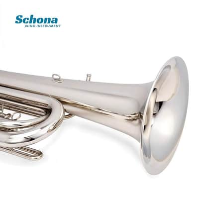 SCHONA BBS-31G/31N - Tuba in Bb with Three Vertical Keys Lacquer Gold/nickel - Plated Finish image 7