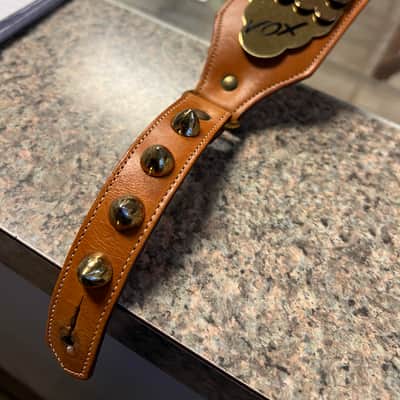 vintage 1960s Vox Python guitar strap brown with case image 10
