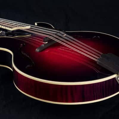 Hinde Jazz Model Adirondack Spruce and Flamed Maple Merlot Burst Mandolin with Pickup image 14