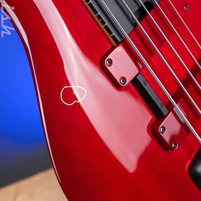 2004 F Bass BNF5 Fretless Transparent Red image 7