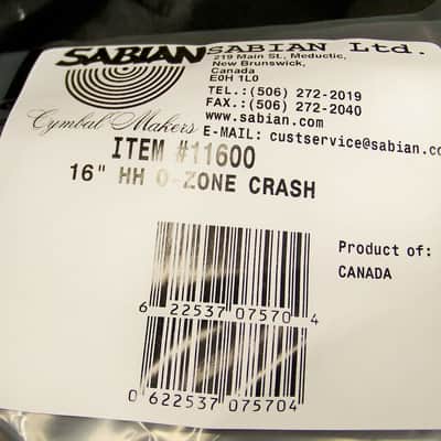 Sabian HH 16" O-Zone Crash Cymbal/Model # 11600/Brand New image 4