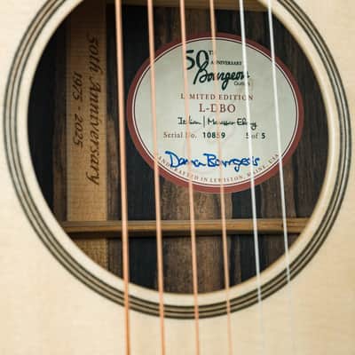 Bourgeois L-DBO 50th Anniversary Soloist Limited Edition Macassar Ebony and Bearclaw Italian Spruce #5 of 5 NEW image 9