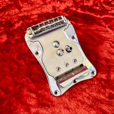Guyatone Sharp 5 LG-350t bridge tailpiece  vibrato assembly c 1970’s 1970 - Chrome original vintage Japan MIJ image 1