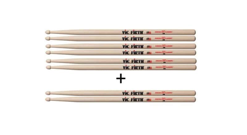 Vic Firth - American Classic 2B Drum Stick (4-Pair Value Pack) image 1
