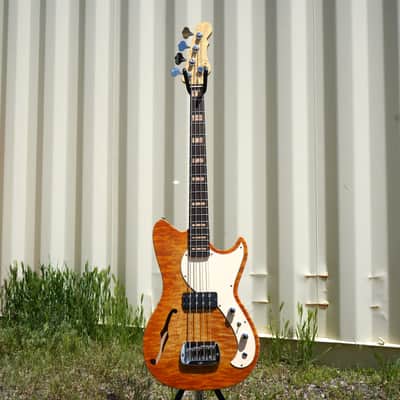 G&L USA Custom Shop Fallout Bass Semi-Hollow Honeyburst 30" Scale 4-String Electric Bass Guitar w/ Black Tolex Case (2025) image 2