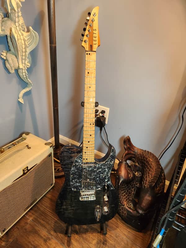 Leets Telecaster Style 2016 Dark Blue W/figured Maple Top image 1