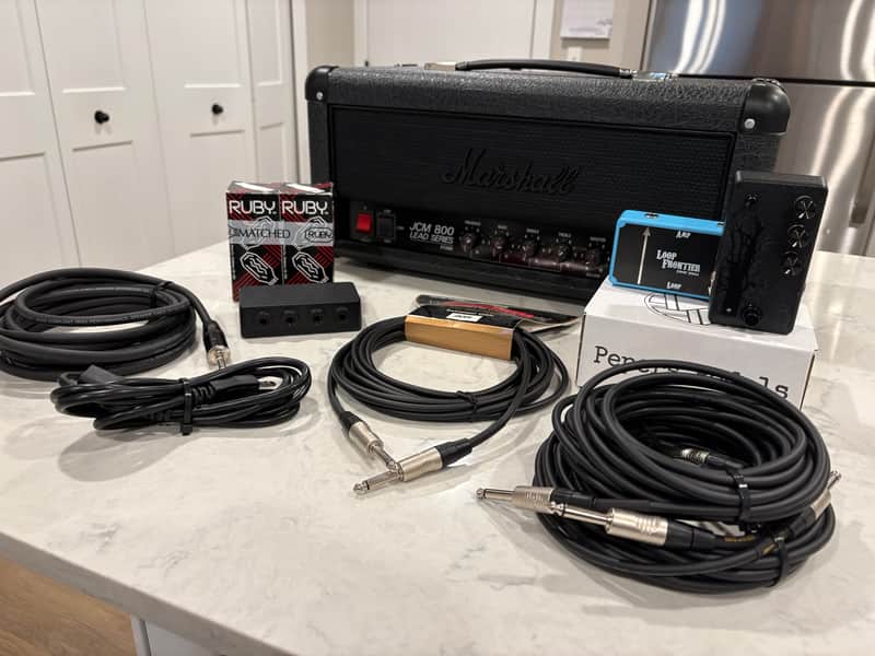 Marshall Limited Edition Studio Classic SC20H JCM 800 20-Watt Guitar Head - Stealth Black - Pepers Pedals Dirty Tree Blackout - Mogami Cables image 1