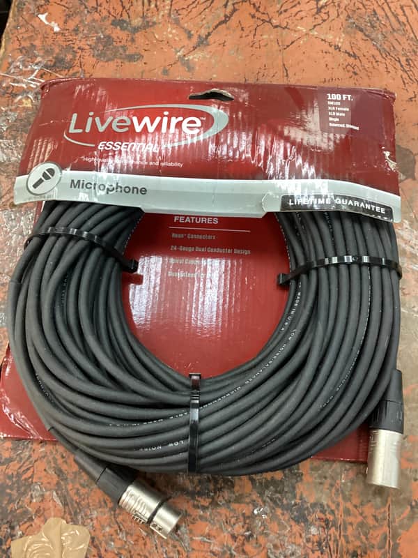 Livewire Essential Sm100 100ft xlr female to xlr male mic cable image 1
