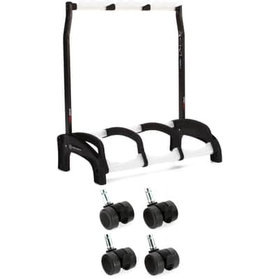 K&M 17513 Guardian 3 Guitar Stand and 4 Casters - Black with Translucent Supports image 1