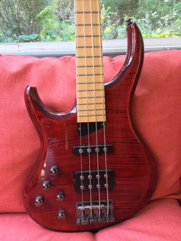 MTD MTD Kingston Heir Lefty Left Handed - Matching Headstock Transparent Red image 1