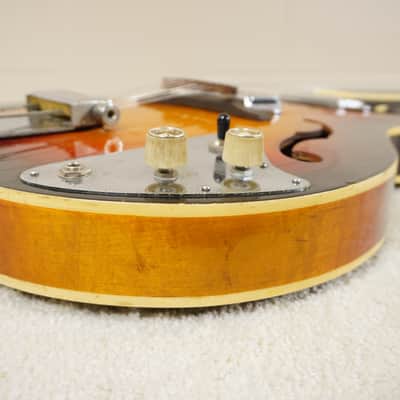 Vintage 1960s Kawai Thinline Hollowbody Sunburst MIJ Teisco Era Player image 3