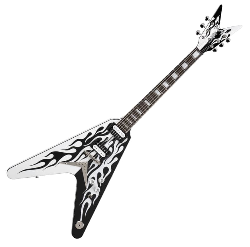 Dean Michael Schenker Custom Flames V Shape Electric Guitar DMT