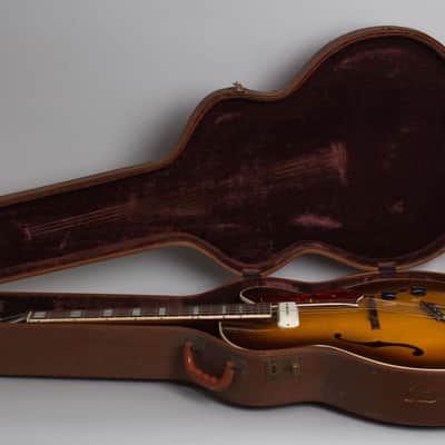 Guild  X-150 Arch Top Hollow Body Electric Guitar (1957), ser. #4462, original brown hard shell case. image 10