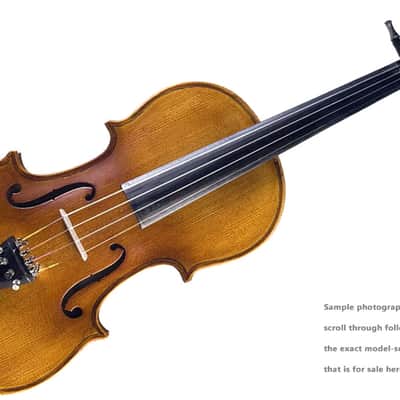 Cecilio 4/4 Deluxe Student+ Violin Aged 2 Years+ Tonewoods Solid Spruce Top Flamed Maple,Neck & sides, Inlaid Purfling, All-Ebony Components, Independent Fine-Tuners, Mongolian Horsehair Brazilwood Bows, Satin Antique Finish image 1