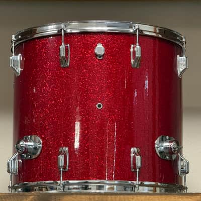 1970's Rogers 18" Red Sparkle 9/72 Floor Tom 16x18 Glass Glitter image 4