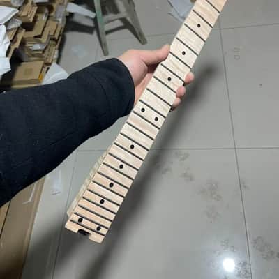 4a floyd rose nut stainless steel 24 frets flame Maple guitar neck 25.5inch hole 10mm Lock nut Satin Wheel truss rods image 1