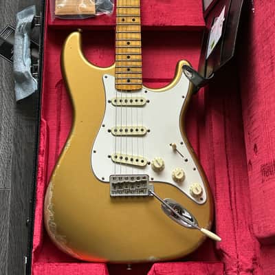 2025 Fender Stratocaster 1964 LTD Fall Event Flamed Neck Gold over Gold Sparkle Heavy Relic image 2