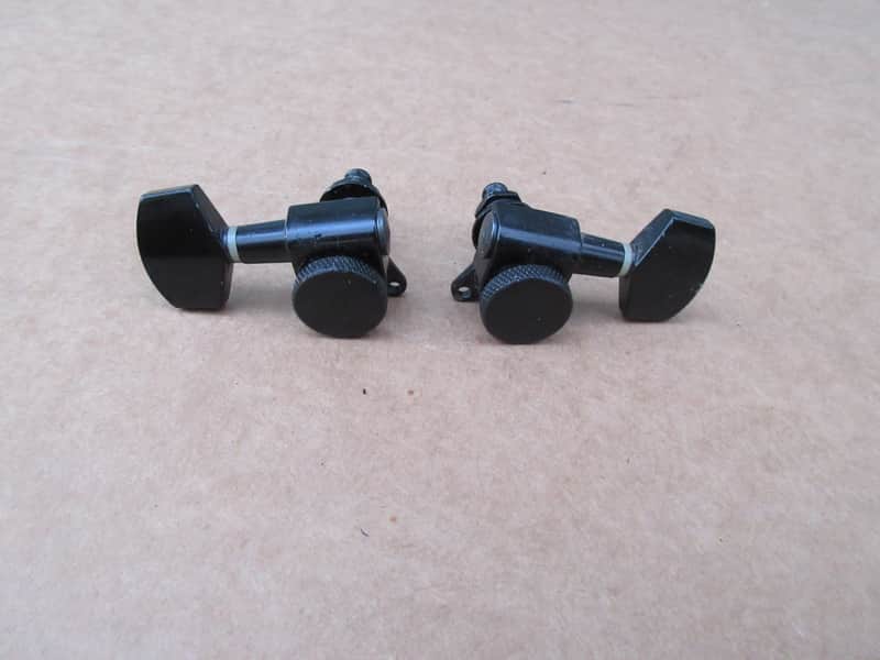 Pair of Locking Black Guitar Tuners image 1