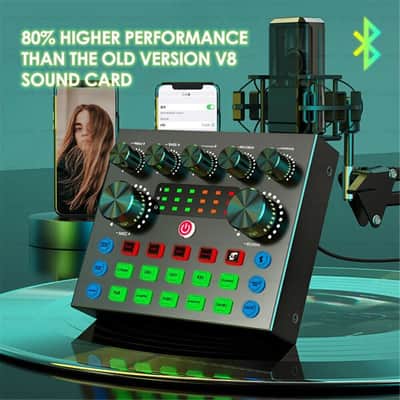 V8S Sound Card – Live Broadcast Audio Mixer for Studio Singing, Streaming & Karaoke image 8