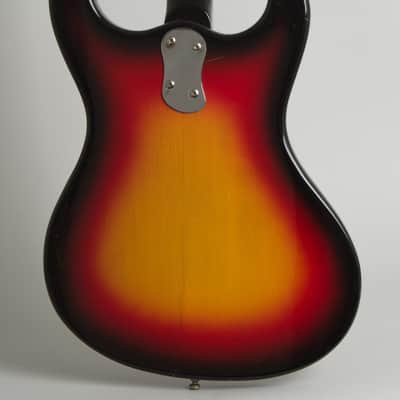 Mosrite Ventures Mark I Solid Body Electric Guitar (1966), ser. #4738, original brown leather covered hard shell case. image 4